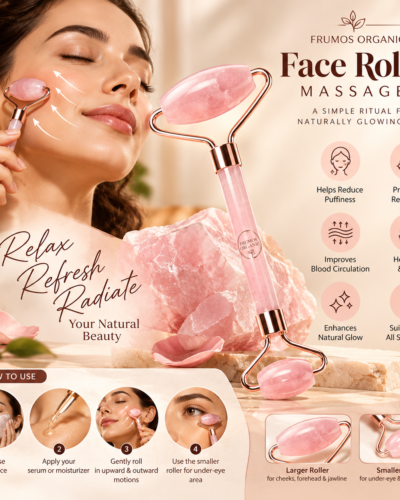 Frumos Organic Rose Face Roller Massager Alternate View